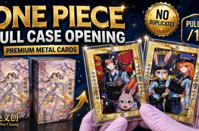 One Piece metal cards from Mo Se Wen Chuang — a full case opening with the Judy Hopps Zootopia cards