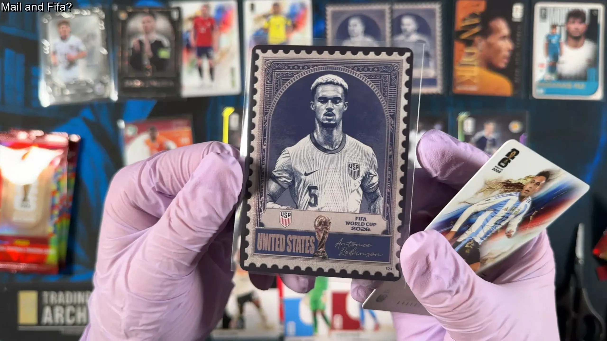 A stamp-style insert card of Antonee Robinson of the United States from the FIFA World Cup 2026 set