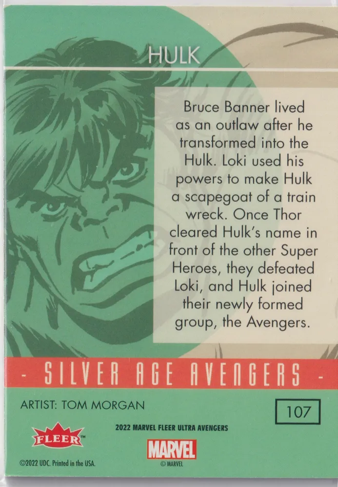 Fleer Ultra Avengers: Hulk, Silver Age, card 107 view 2