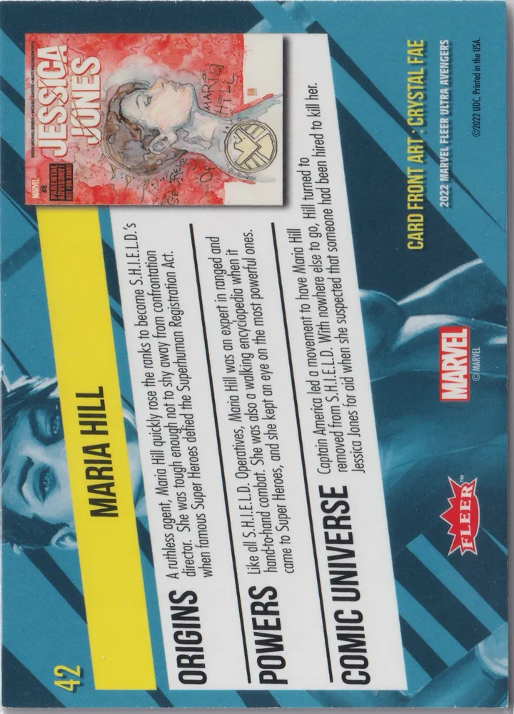 Fleer Ultra Avengers: Maria Hill, card 42 view 2