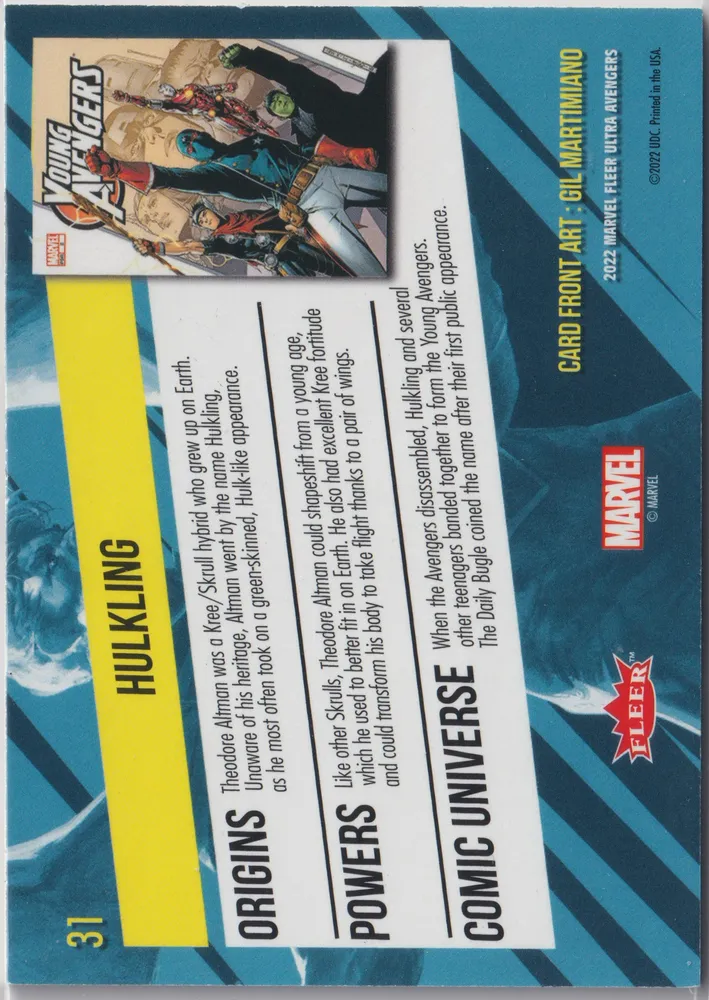 Fleer Ultra Avengers: Hawkeye, card 14 view 2