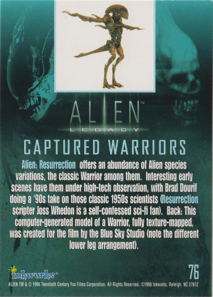 Alien Legacy: Captured Warriors - Card 76 view 2