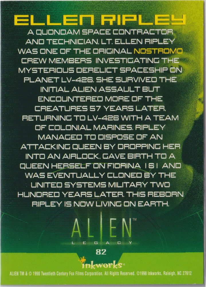 Alien Legacy: Ellen Ripley - Card 82 view 2