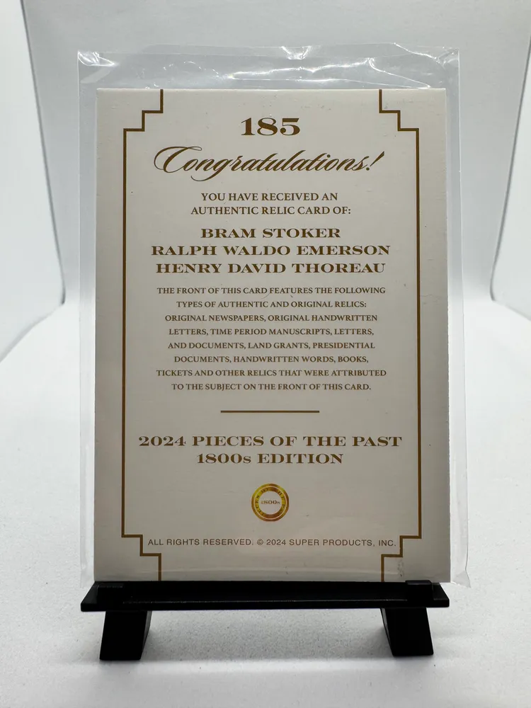 Pieces of the Past, Bram Stoker, Ralph Waldo Emerson, Henry David Thoreau: 185 view 2