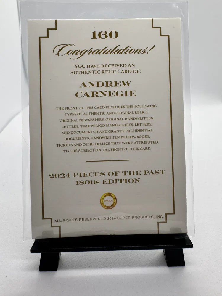 Pieces of the Past, Andrew Carnegie: 160 view 2