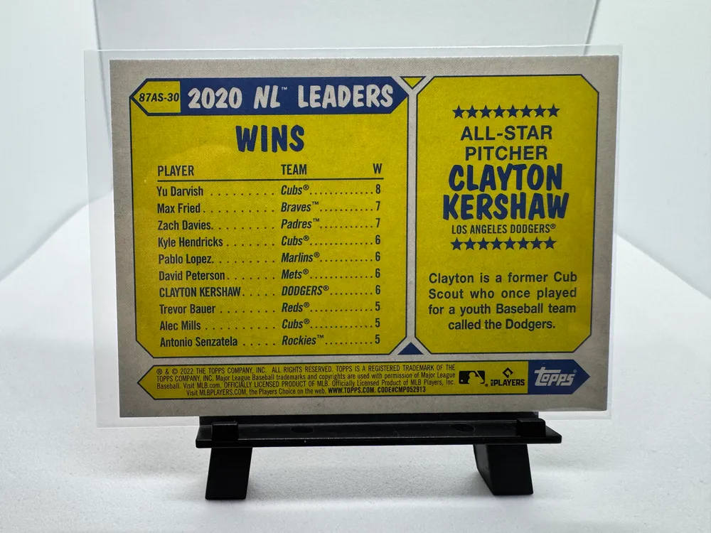 Sports Cards, Clayton Kershaw: 87AS-30 view 2