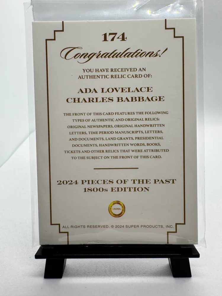 Pieces of the Past, Ada Lovelace & Charles Babbage: 174 view 2