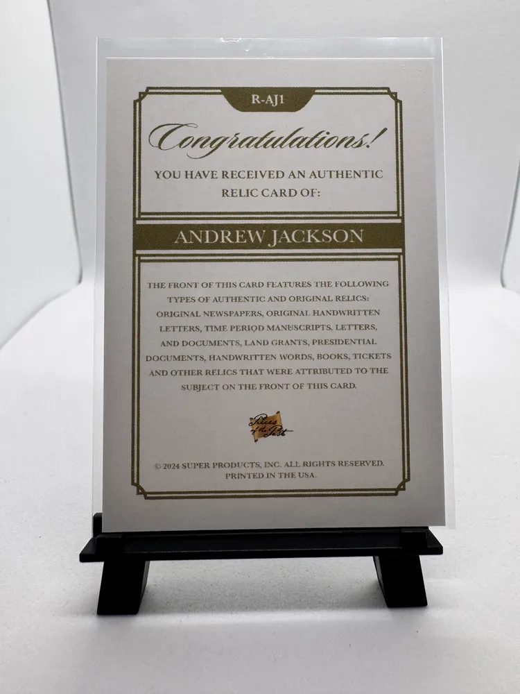 U.S. Presidents, Andrew Jackson: R-AJ1 view 2