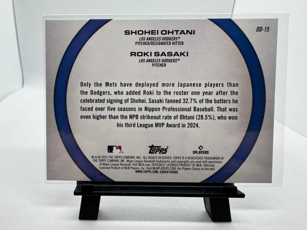 Sports Cards, Shohei Ohtani & Roki Sasaki: DD-15 view 2