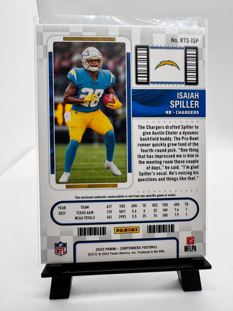 Sports Cards, Isaiah Spiller: RTS-ISP view 2