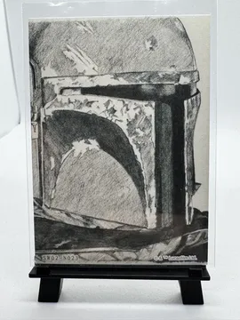 Star Wars, Boba Fett (Mandalorian armor / helmet, pencil-sketch art): SW02-N023