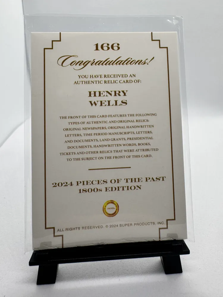 Historical, Henry Wells (Wells Fargo / American Express): 166 view 2